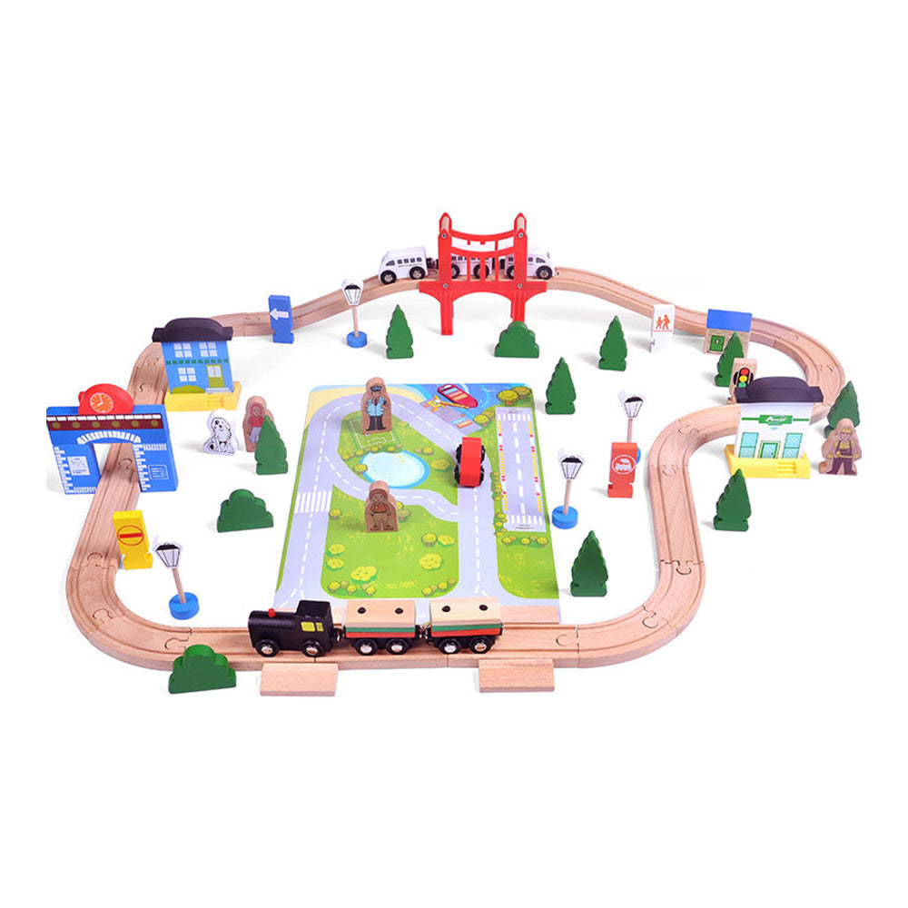 Wooden Train Set with Tracks ¨C Expandable and Changeable for Girls and Boys 6 Years Old Style 2