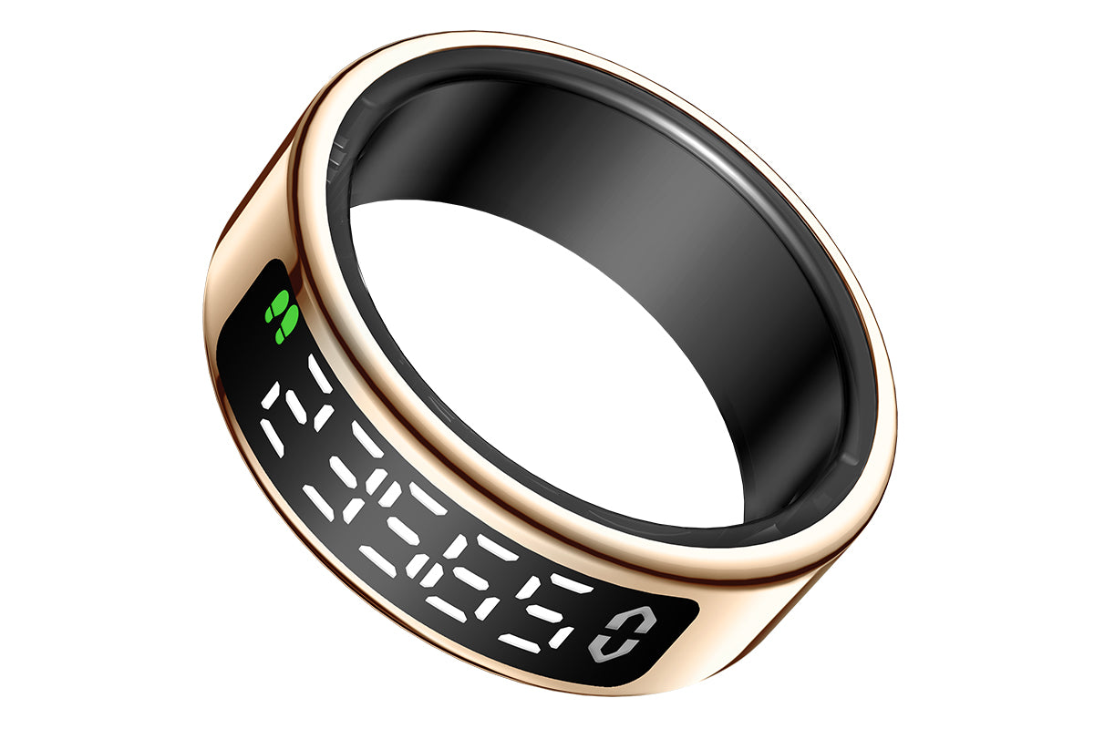 Smart Ring Health Tracker Waterproof Fitness Rings for Heart Rate Sleep-Gold