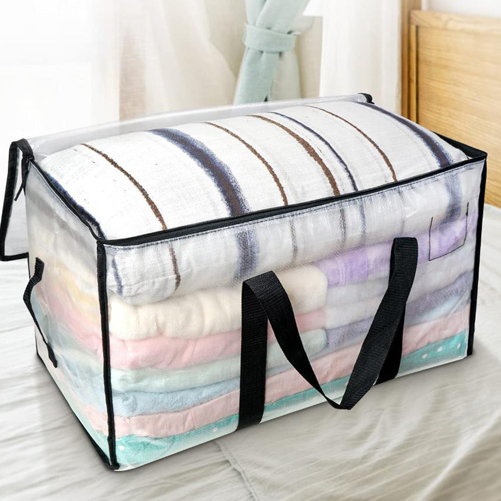 2Pcs 92L Oversized Moving Bag Transparent Christmas Holiday Heavy-Duty Storage Tote