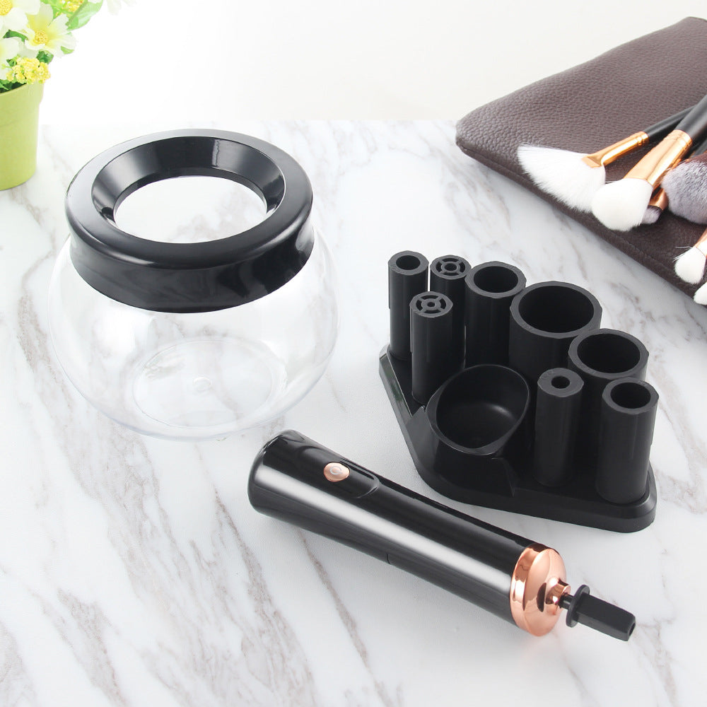 Electric Makeup Brush Cleaner and Dryer Machine Cosmetic Brush Spinner Cleaner for Most Size Brushes Black