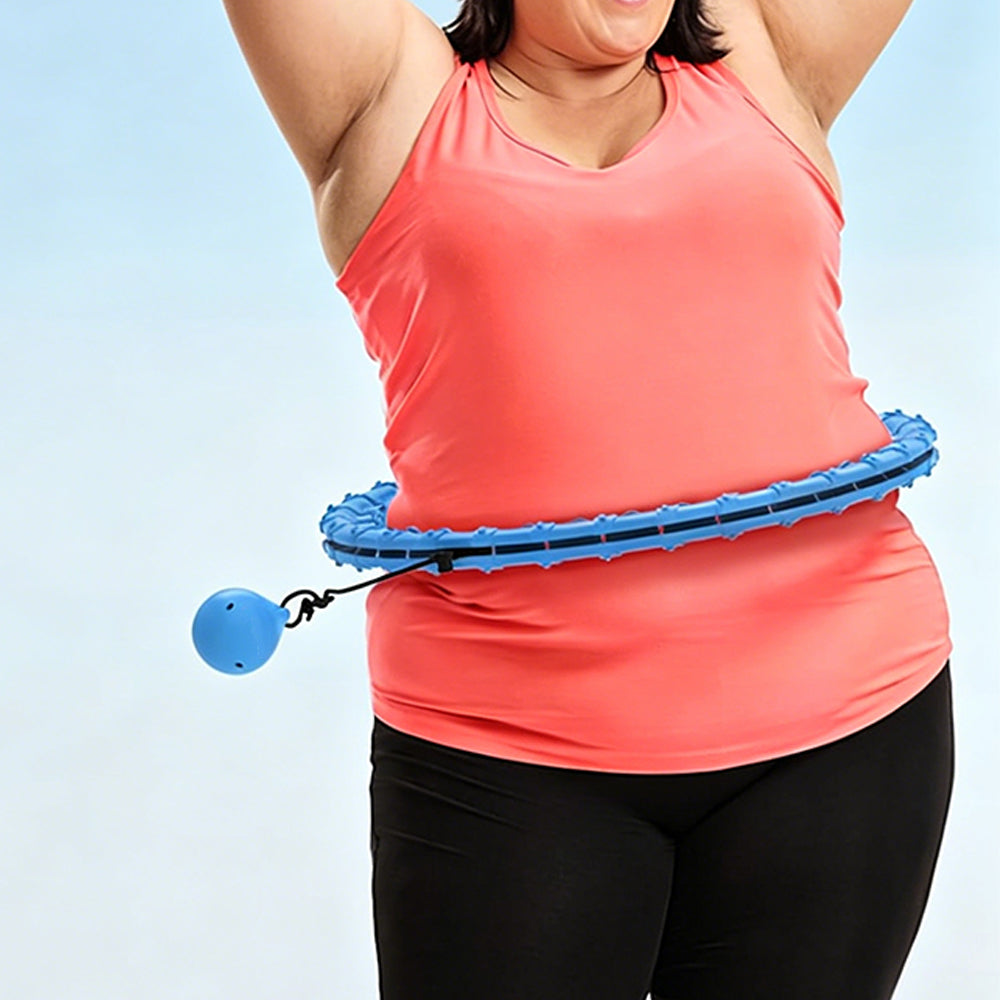 32 Section Detachable Weighted Hula Hoop Adjustable 26 to 58 Inches-Blue