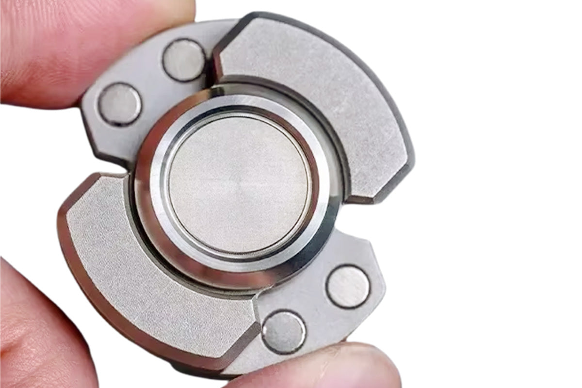 3-in-1 Fidget Spinner Slider and Clicker Stress Relief Toy for Little Ones and Adults-Silver