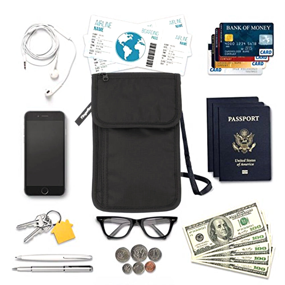 RFID-Blocking Wallet Travel Security Passport Card Holder Anti-Theft Pouch