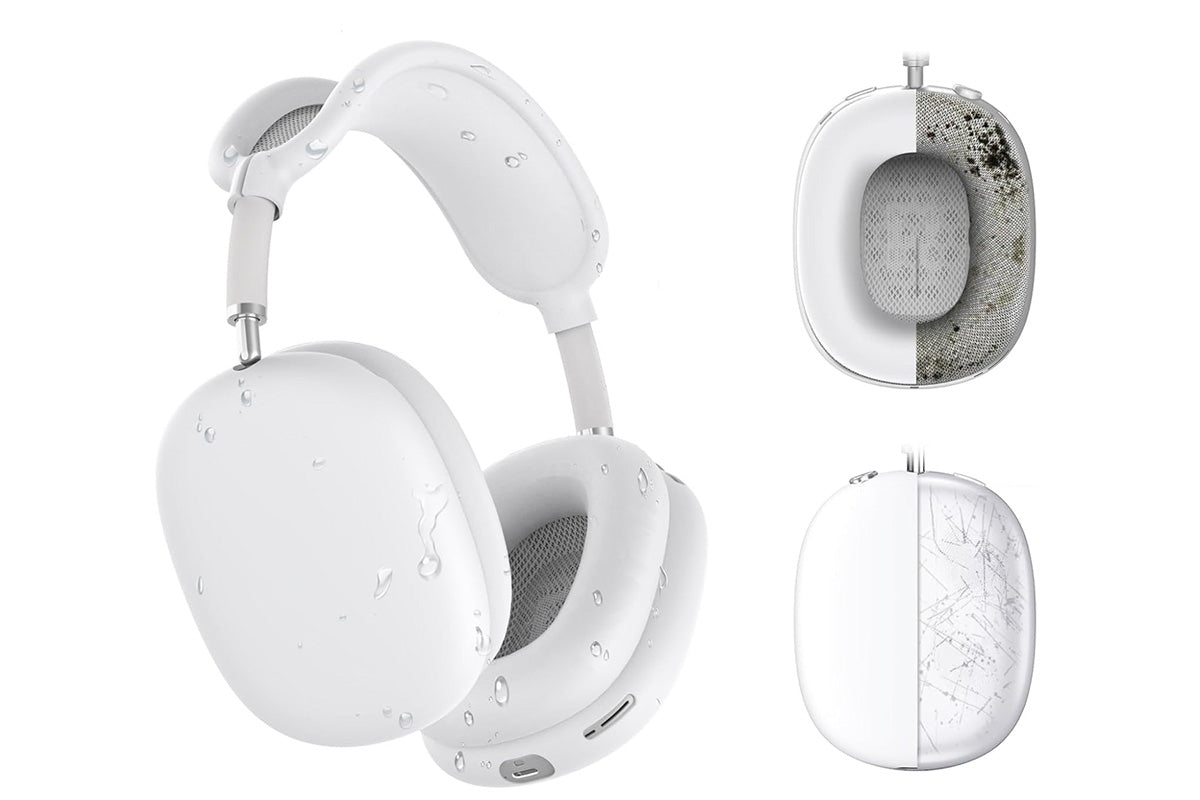 Silicone Case Cover for AirPods Max with Ear Pad Case Cover and Ear Cups Cover-White