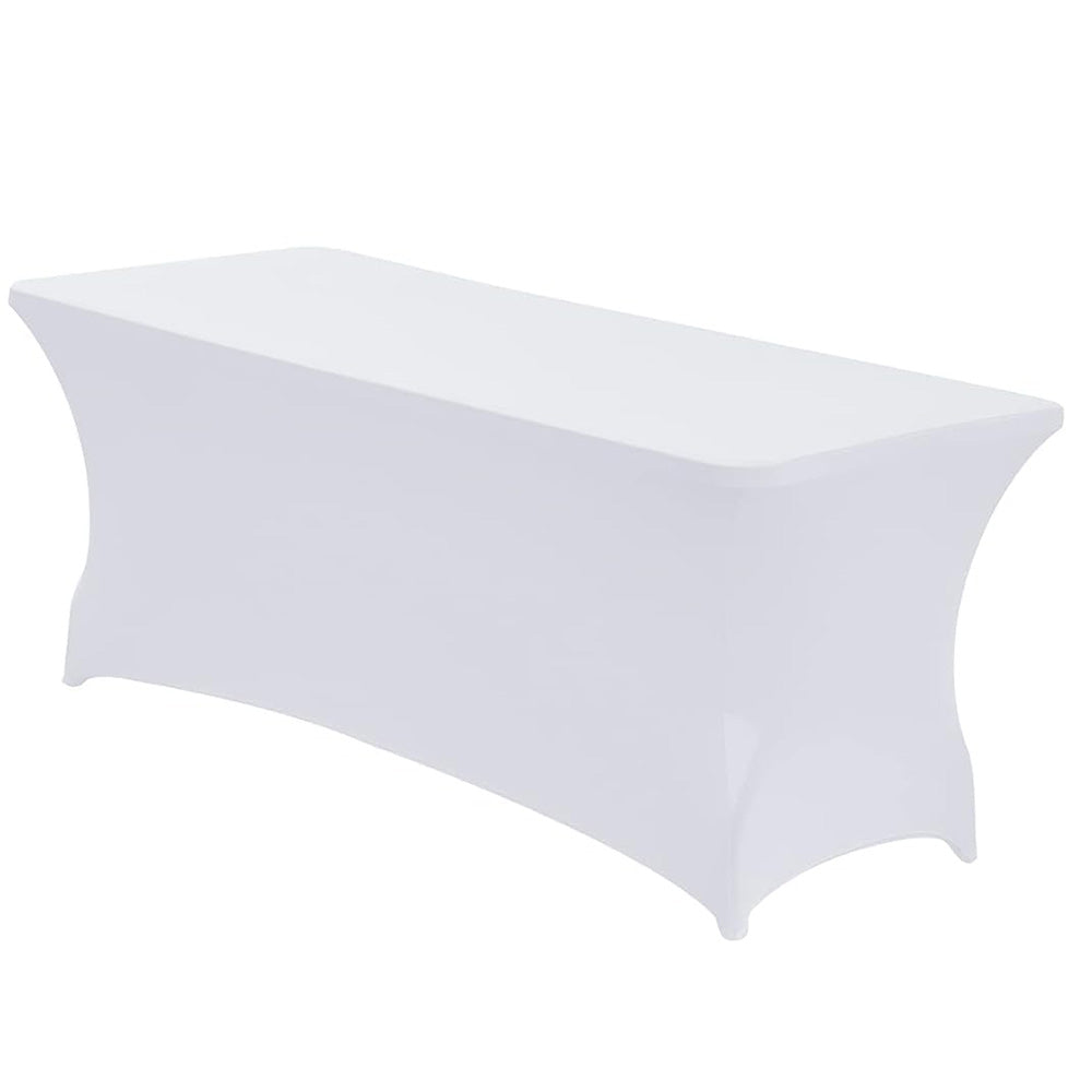 Rectangular Spandex Stretch Tablecloth for Wedding Party White