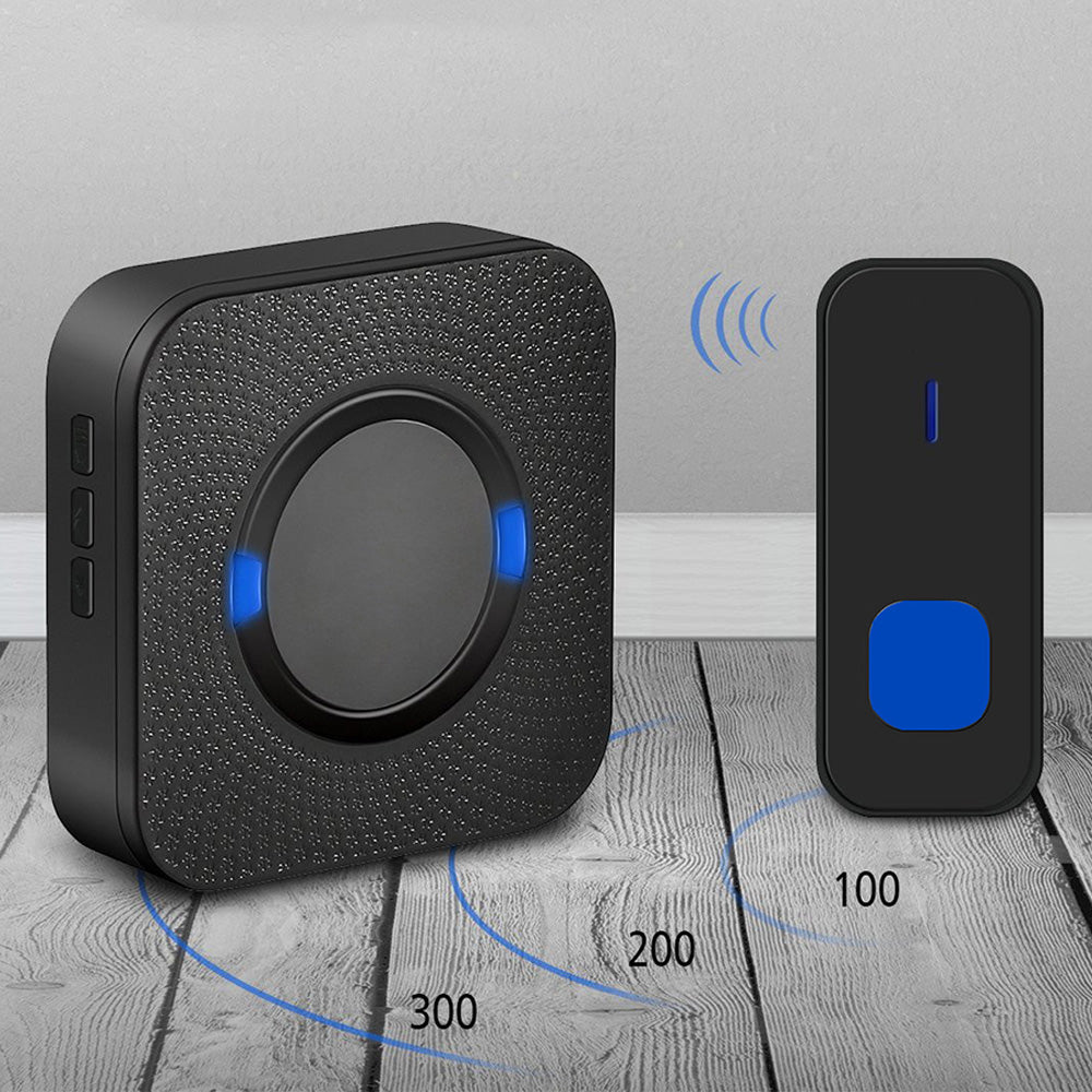 300M Range Wireless Doorbell Kit 5 Levels Volume and 55 Chimes Adjustable for Home Business