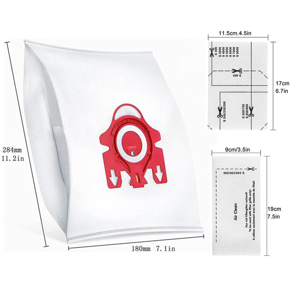12 Pcs Dust Bags Compatible With Miele FJM 3D Airclean Vacuum Cleaner Bags