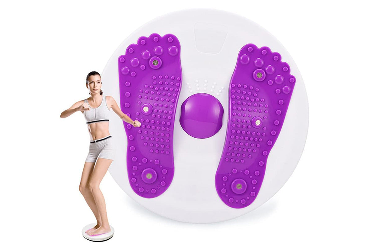 Twister Board with Foot Massage Waist Training Disc for Fitness and Weight Loss -Purple