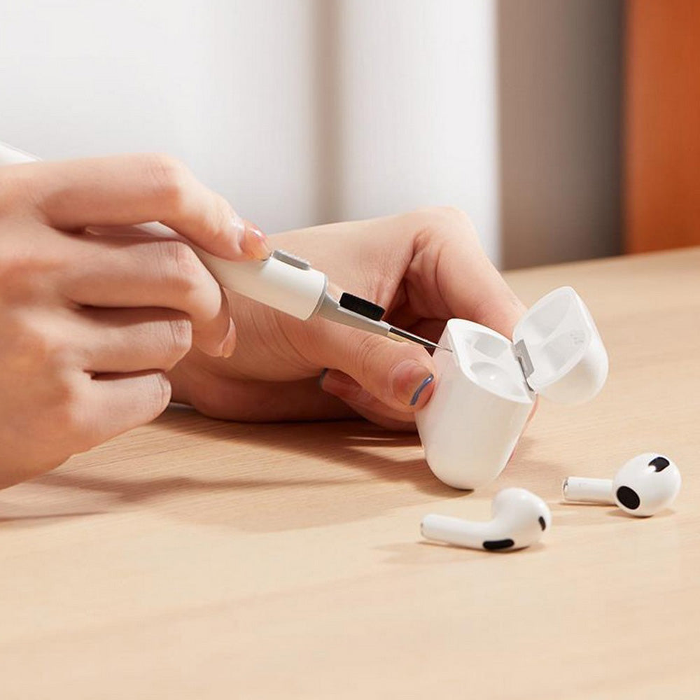 Compatible with AirPods 4th Gen Protective Case Cover with 2 Cleaning Pens White