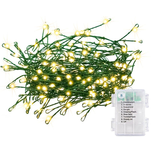 3M 100LEDs Battery Operated Christmas Fairy Light 8 Modes and Timer Light String