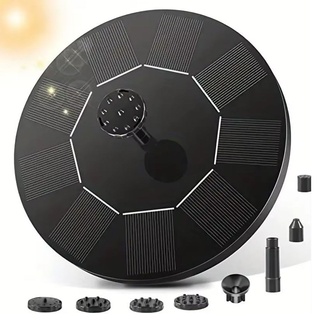 Solar Water Fountain with 6 Nozzles Solar Powered Floating Solar Pond Pump for Bird Bath Pond Pool Fish Tank