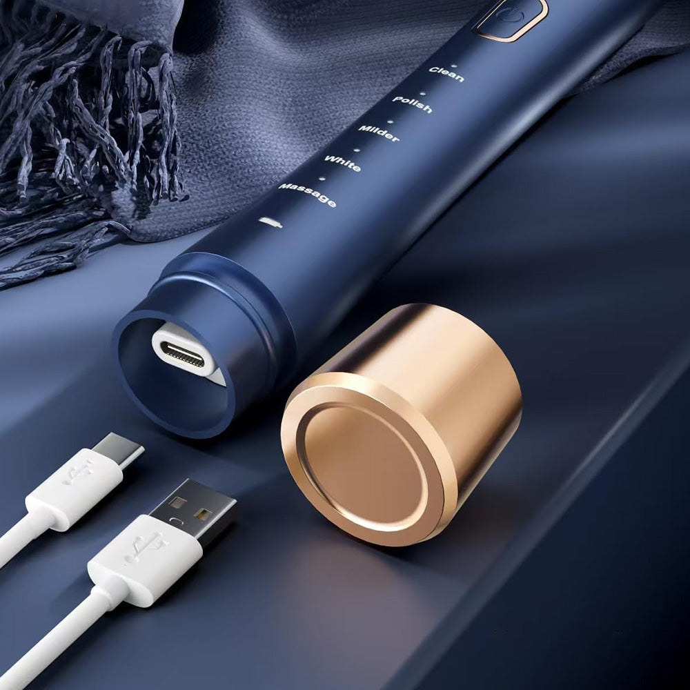 Electric Toothbrush for Adults ¨C Sonic Toothbrush with 6 Brush Heads and Smart Timer Blue