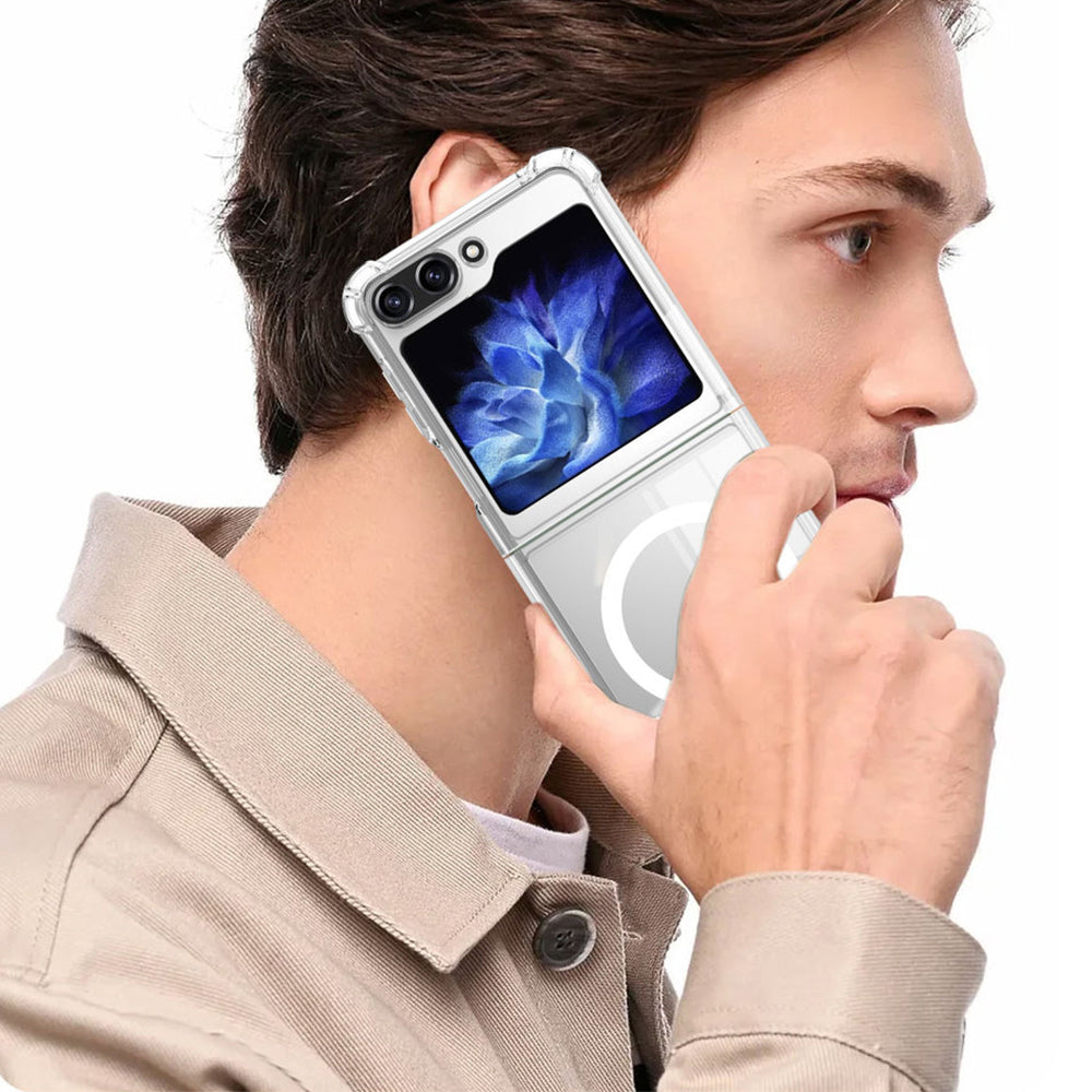 For Samsung Z Flip Clear Slim Shockproof Cover Transparent Protective Case