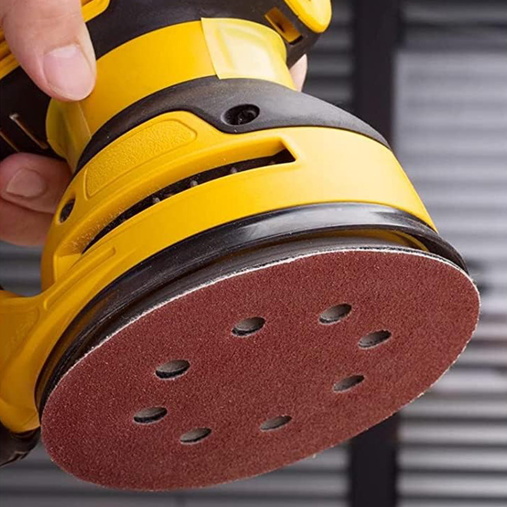 100Pcs Set 50-Inch Sanding Discs 8-Hole Round Sandpapers for Random Orbital Sander