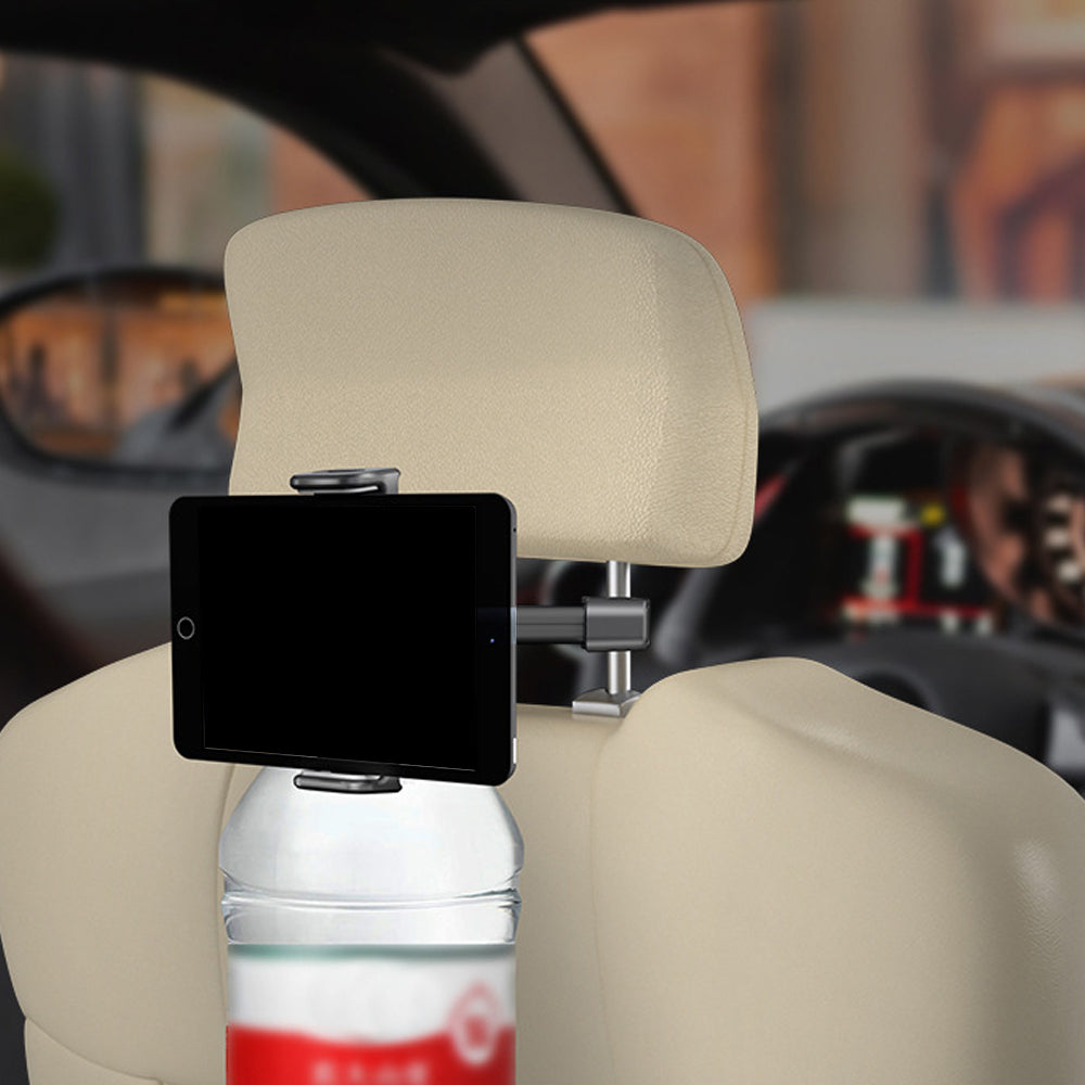 360-Degree Rotating Tablet Phone Holder for Car Backseat Adjustable iPad Holder Mount Black