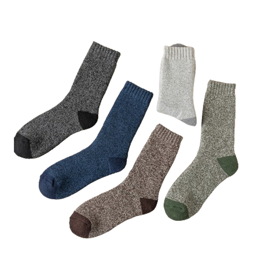 5 Pairs of Men Thermal Wool Socks Winter Warm Hiking Socks