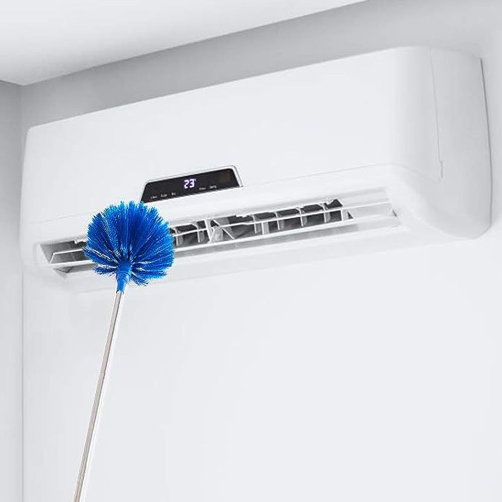 Extendable Ceiling Cleaning Duster Spider Web Microfiber Cleaner Brush Blue