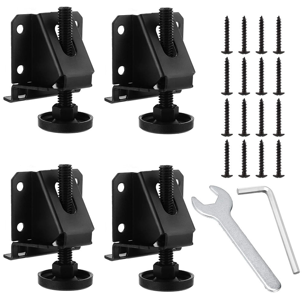 4Pcs Heavy Duty Leg Leveler for Furniture Adjustable Leveling Feet for Cabinet Table Black