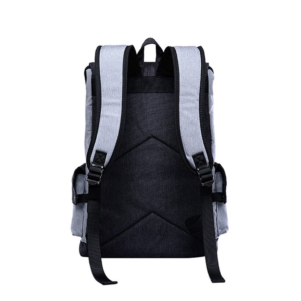 Large Capacity Anti-Theft Laptop Backpack Travel  School Bag with USB Charging Port Grey