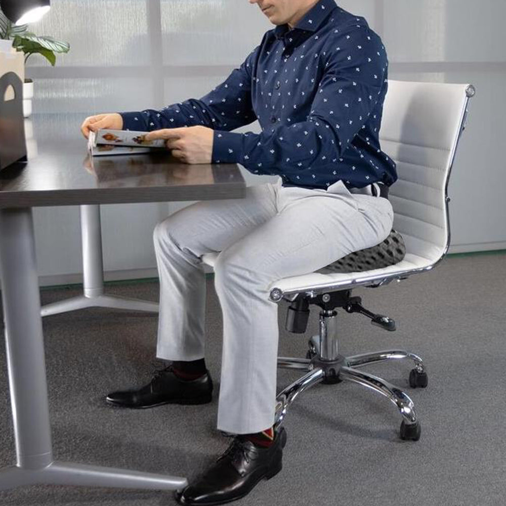 Men's Donut Seat Cushion Thick Memory Foam Hemorrhoid Pillow for Office Home Chairs Black