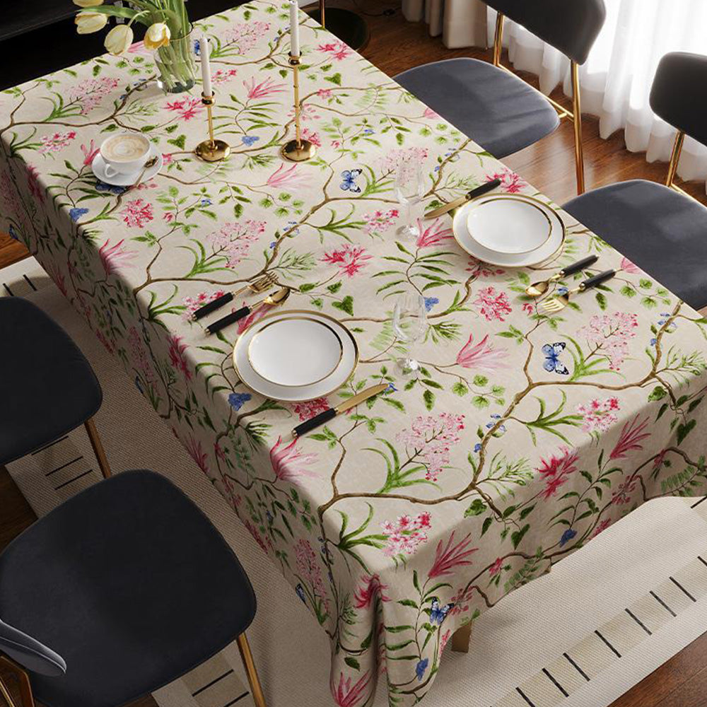PVC Waterproof Oil Proof Tablecloth Clean Dining Cover-Pink