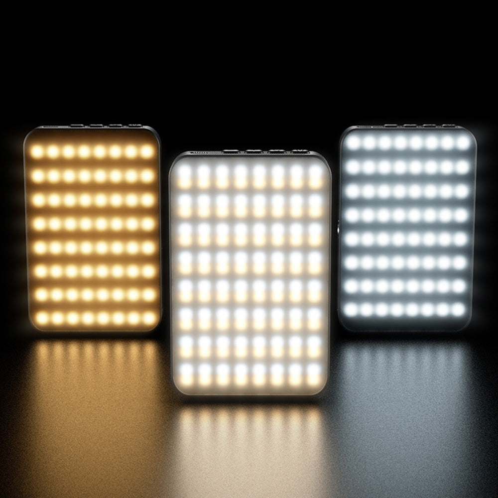 Portable Selfie Light USB-Rechargeable LED Phone Light for Video Makeup Live Stream Black