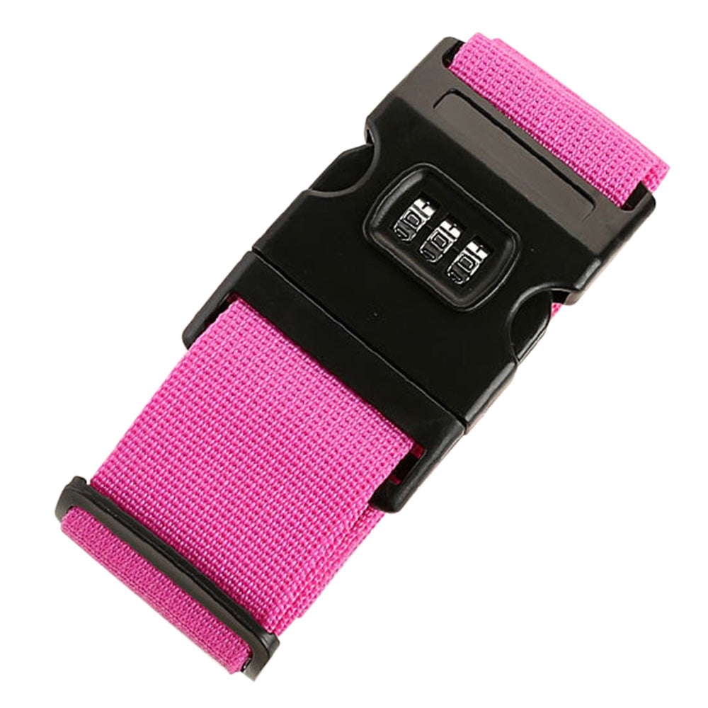 200cm Cross Packing Luggage Strap with Combination Lock - Rosy Red