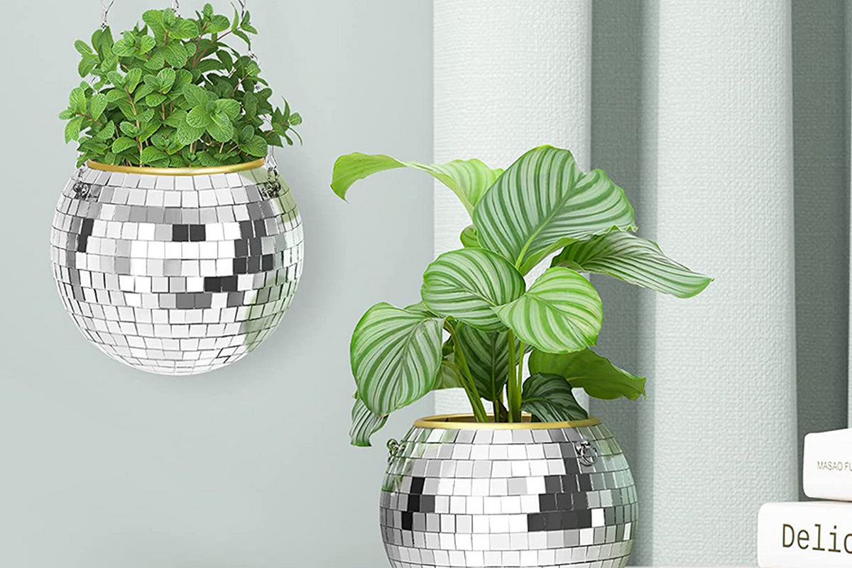 Disco Ball Hanging Planters for Indoor Outdoor Plants with Chain