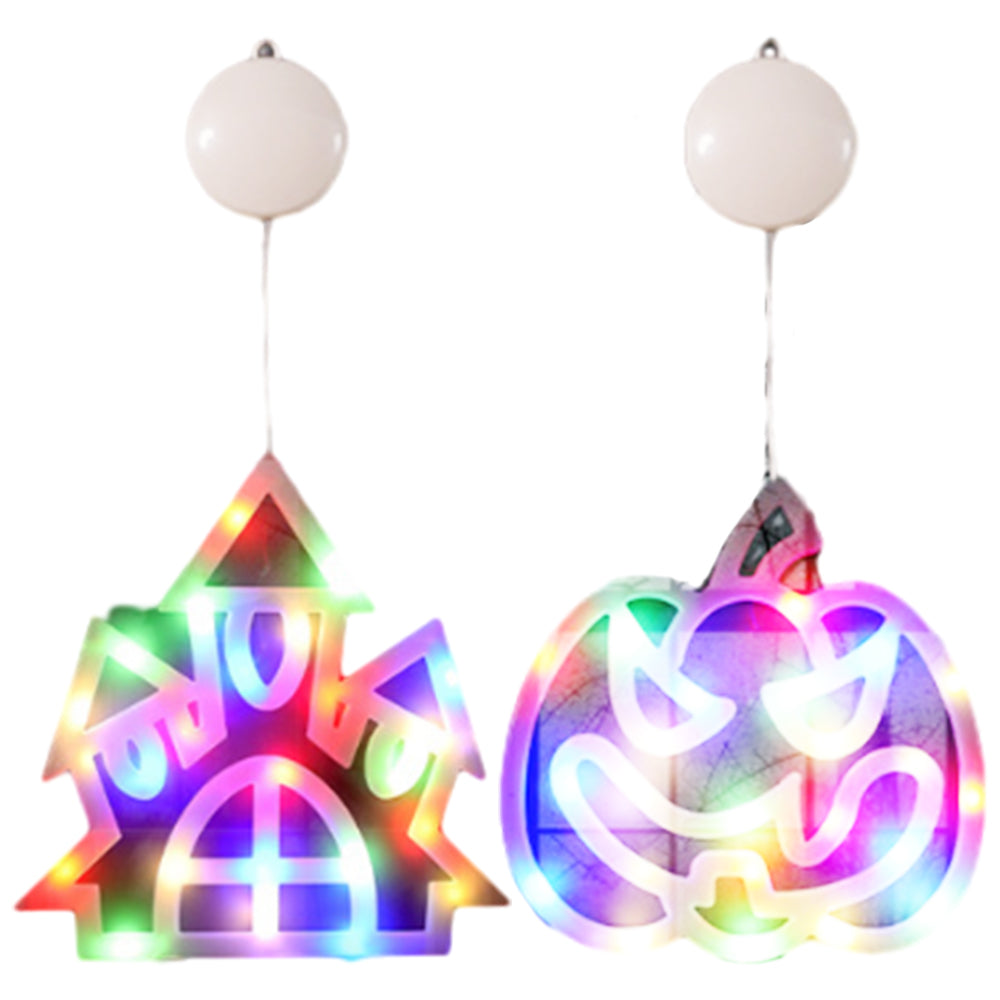2Pcs Halloween Window LED Light Decorative Suction Mount Lights Battery Operated Style 2