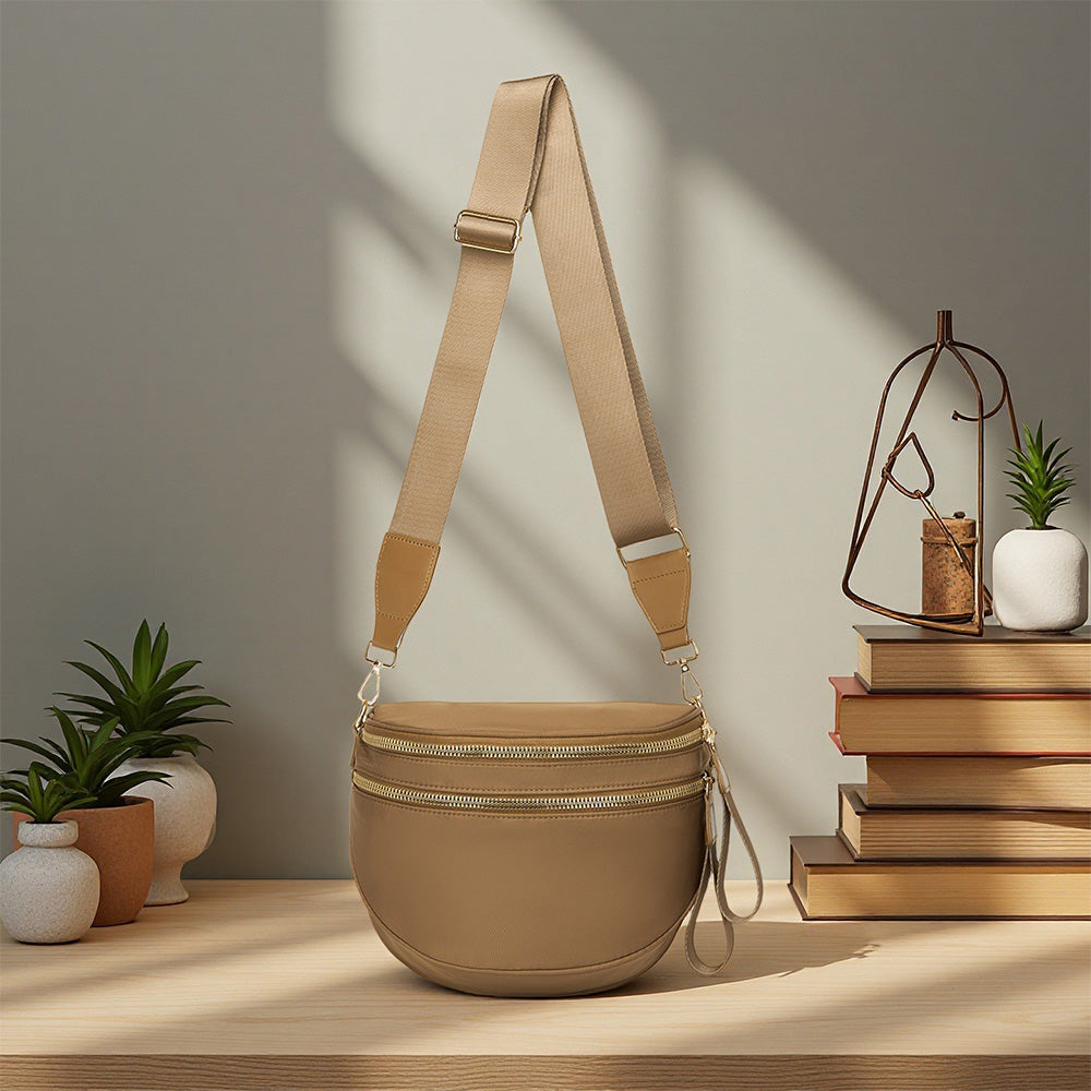 Oxford Cloth Large Capacity Crossbody Bag ¨C Lightweight Shoulder Messenger Bag for Women Caramel
