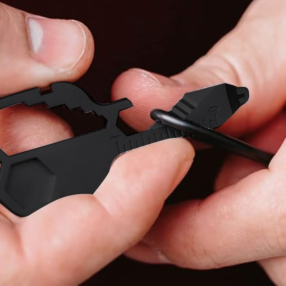 4-in-1 Multifunction Key Shaped Multitool  Pocket Multi-Tool Black