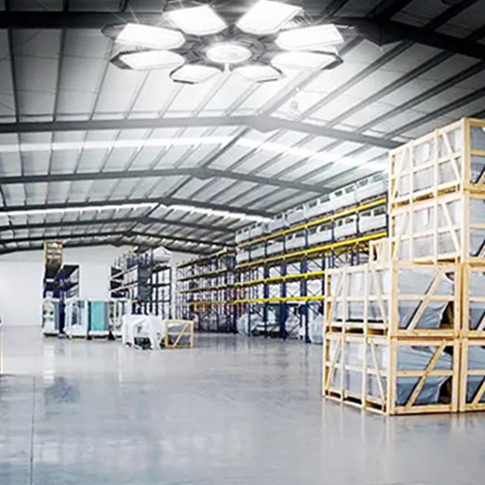 Foldable 8-Panel Garage Ceiling Light for Shop Workshop Warehouse