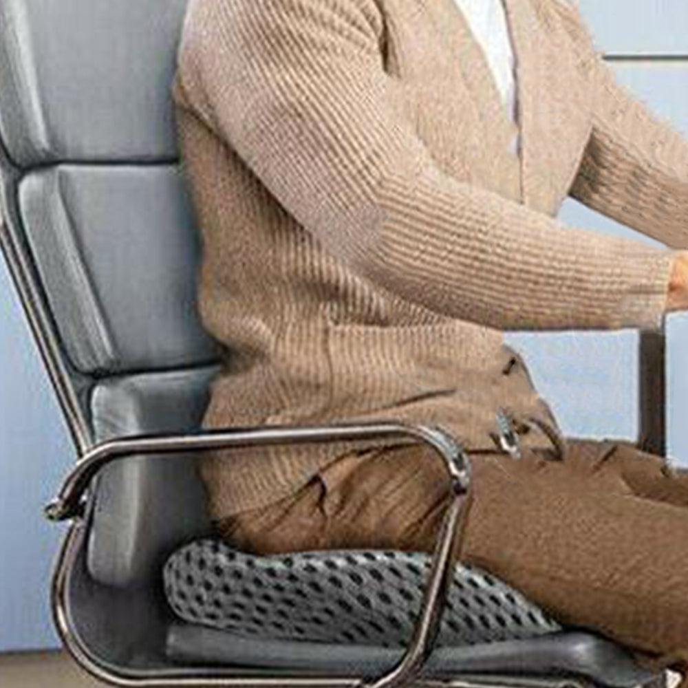 Men's Donut Seat Cushion Thick Memory Foam Hemorrhoid Pillow for Office Home Chairs Gray