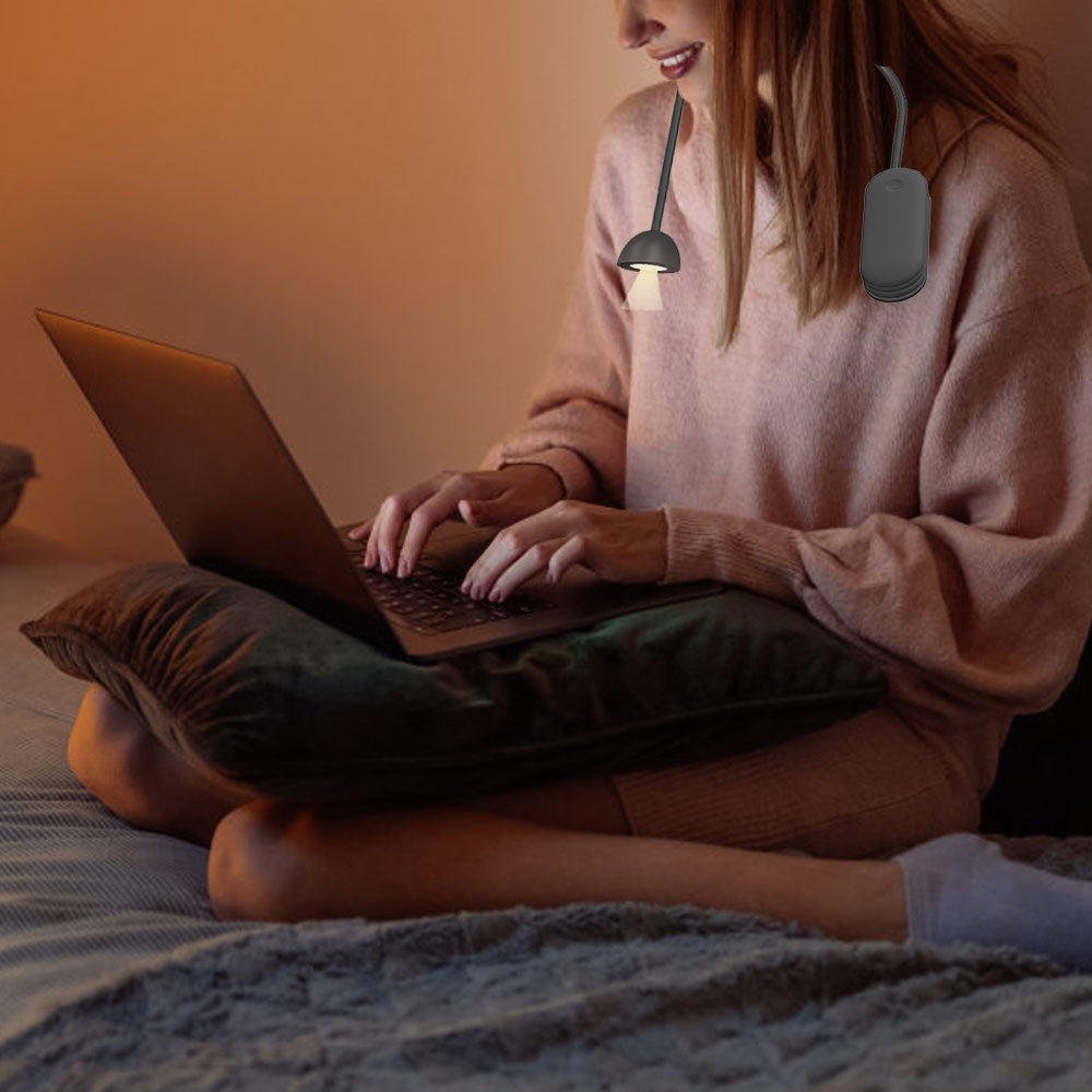 3-in-1 Book Light Foldable Reading Light Flexible Neck Reading Lamp Black