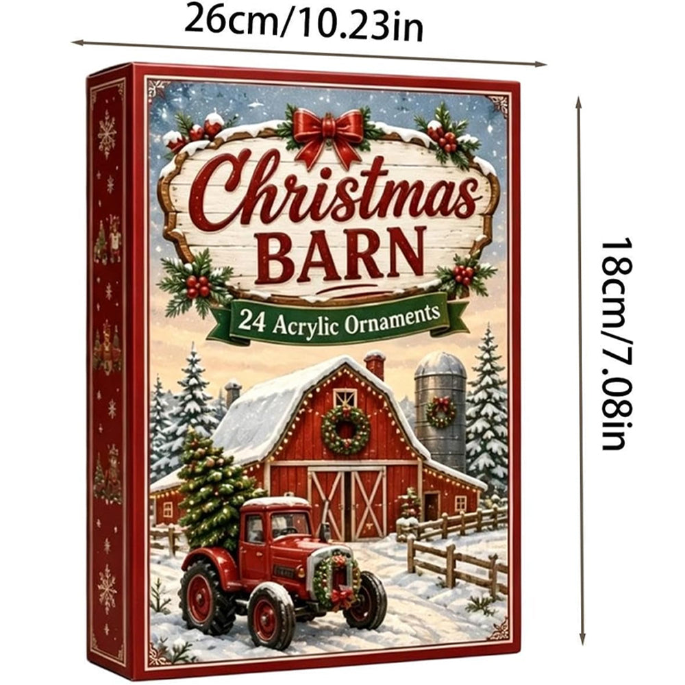 Christmas Advent Calendar 2D Acrylic Pickup Truck Ornaments - Cow