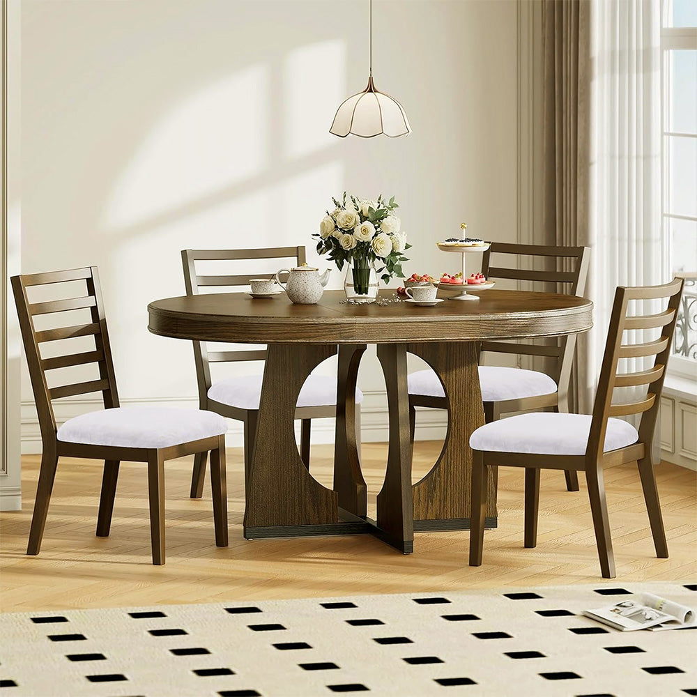 4 Piece Stretch Removable Dining Chair Seat Cushion Slipcovers - Beige
