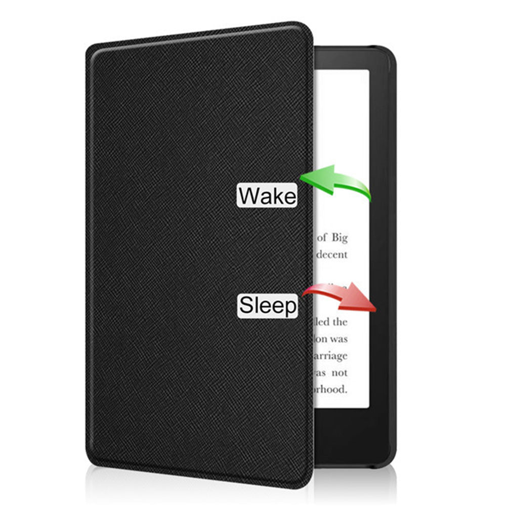 PU Leather Flip Case Cover for Amazon Kindle Paperwhite 11th 2021 Black