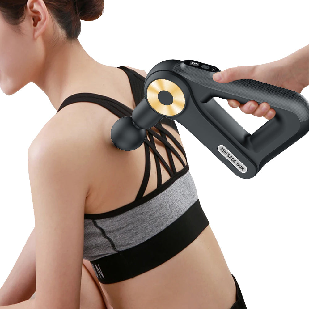 Handheld Muscle Massager with 9 Massage Heads Gold