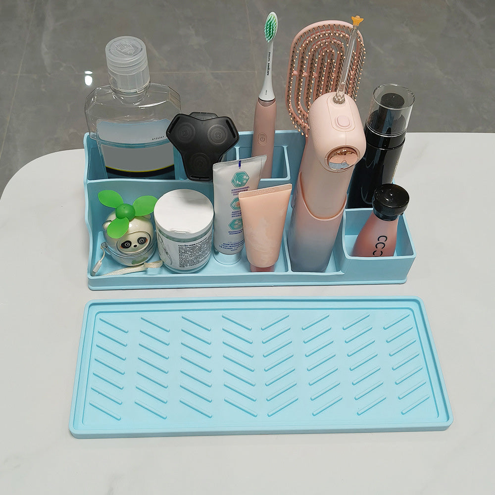 Silicone Toothbrush Holder Bathroom Organizer-Blue