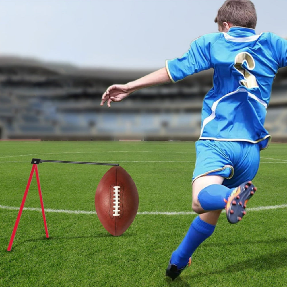 Foldable Football Kicking Tee Portable Field Goal Kicking Holder Stand Football Training Practice Equipment Red