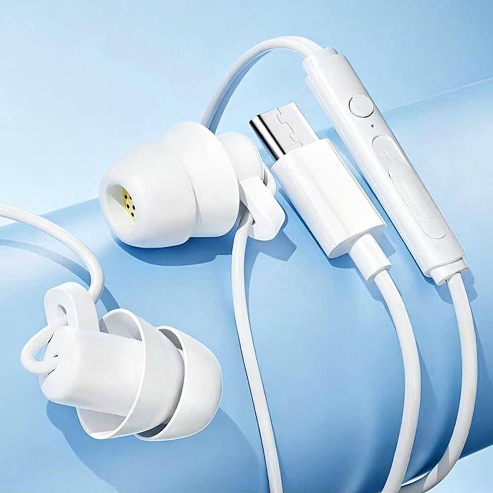 Wired Sleep Headphones in Ear Ultra Lightweight for Side Sleeper-White