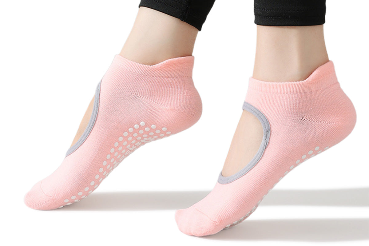 8 Piece Non Slip Pilates Socks for Yoga Barre