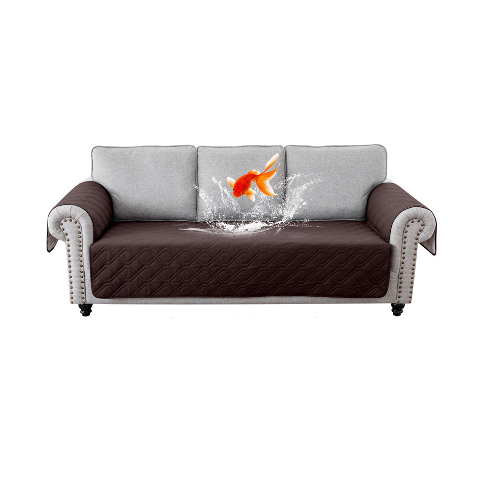 Water Resistant Split Recliner Couch Cover Non-Slip Sofa Chair Slipcovers Brown