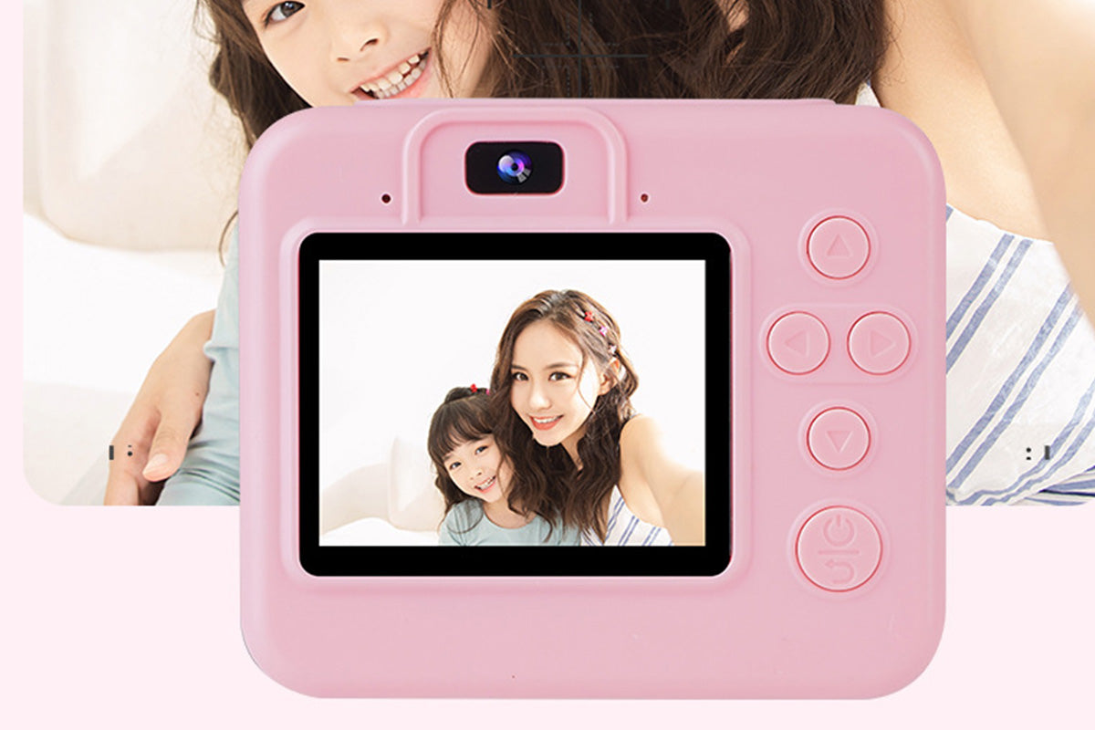 Instant Print Camera for 1080P Digital Inkless Camera with 32G TF Card-Pink
