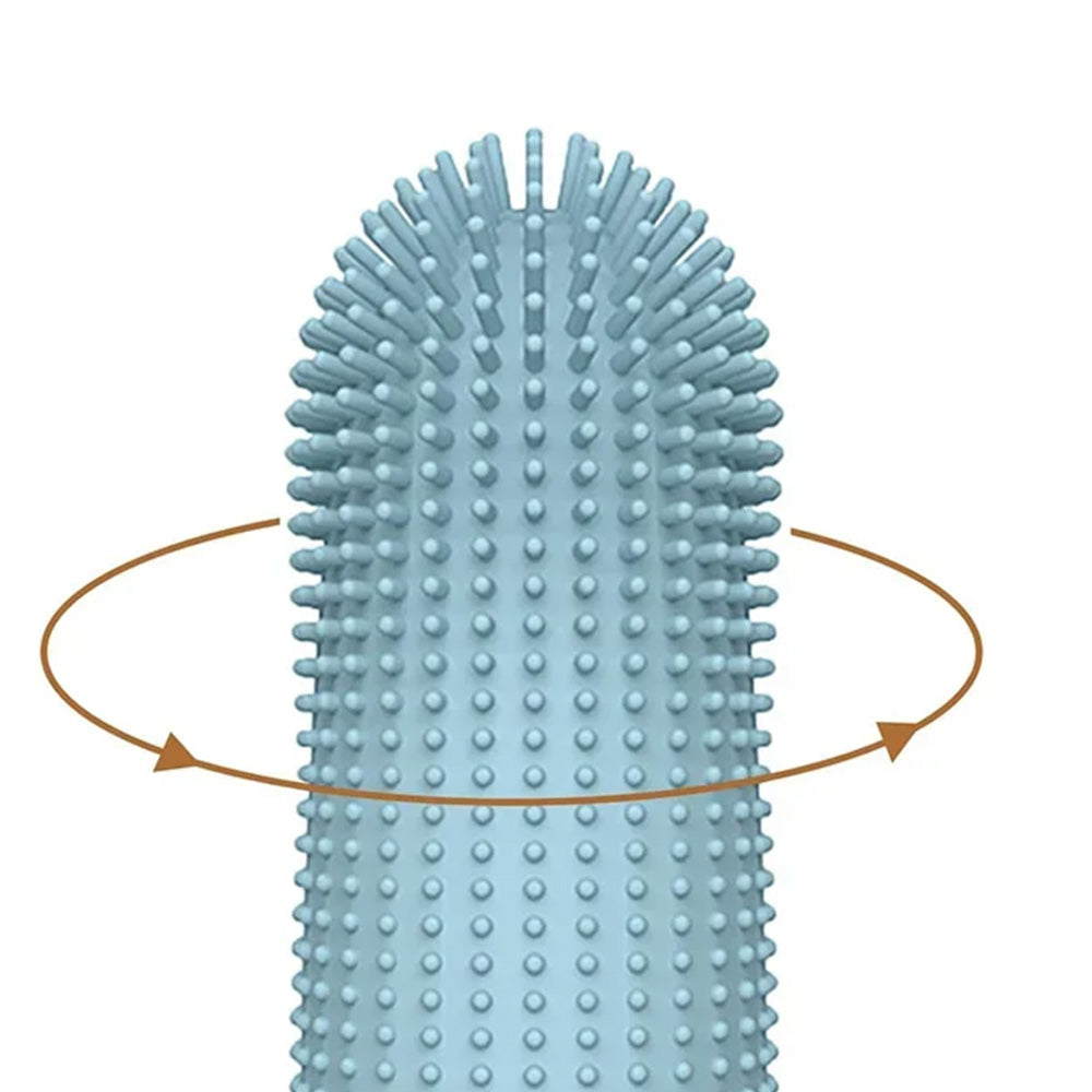 Silicone Pet Finger Toothbrush ¨C Daily Teeth Cleaning for Cats and Dogs Blue
