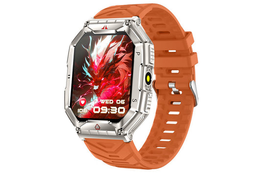 Smart Watch 2.1-Inch Fitness Watch with All Day Heart Rate Sleep Monitor Blood Oxygen Flashlight 107 Sports Modes Activity Tracker-Orange