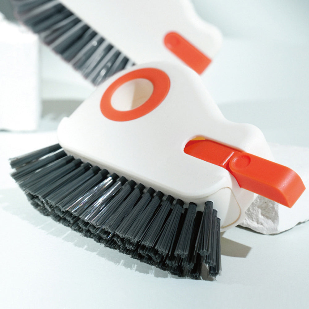 2-in-1 Groove Crevice Cleaning Brush Window Track Cleaning Tool with Hidden Scraper Orange