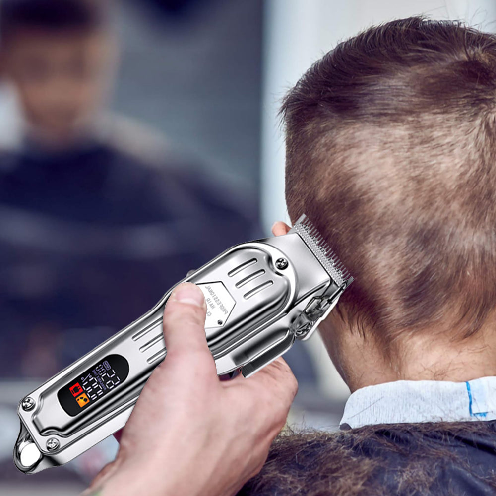 2Pcs Set Hair Clippers Cordless Barber Clippers LCD Display Hair Trimmers Set for Men