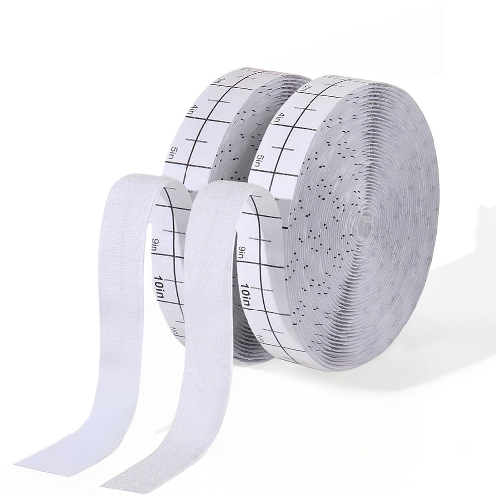 30Ft Hook and Loop Strips with Adhesive 2 Rolls Heavy Duty Hook Loop Tape -White