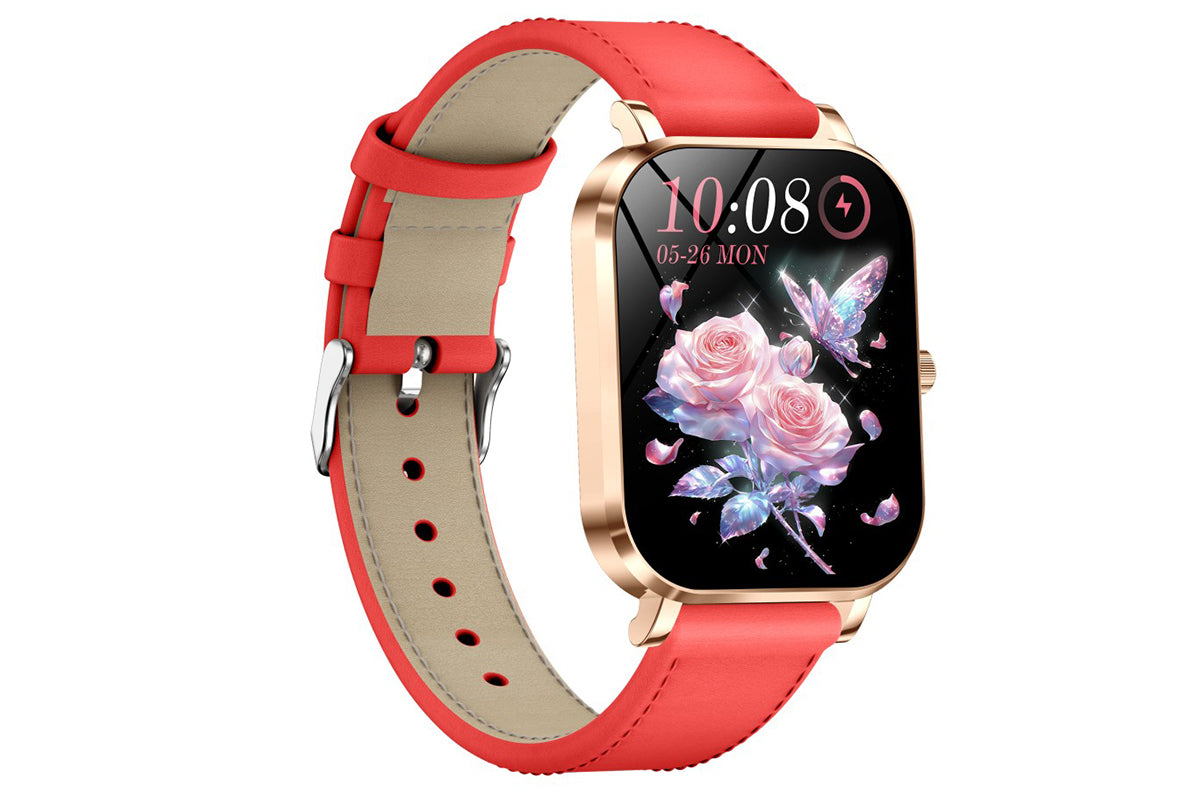 Smart Watch Bluetooth Call Make Calls Musics Fitness Tracker Heart Rate Sleep Monitor -Red